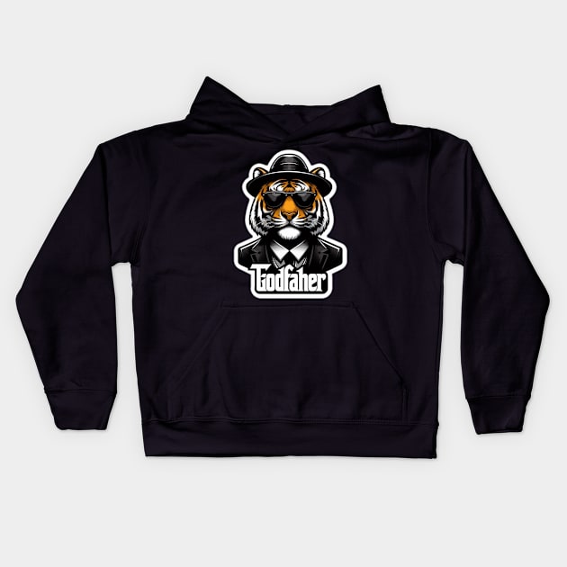 Tiger Godfather Kids Hoodie by Rolling Reality